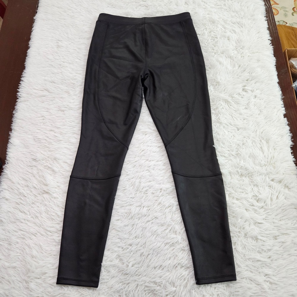 Express Black Faux Leather Moto Leggings Womens Sz M Edgy Chic Skinny Pants - Picture 8 of 8